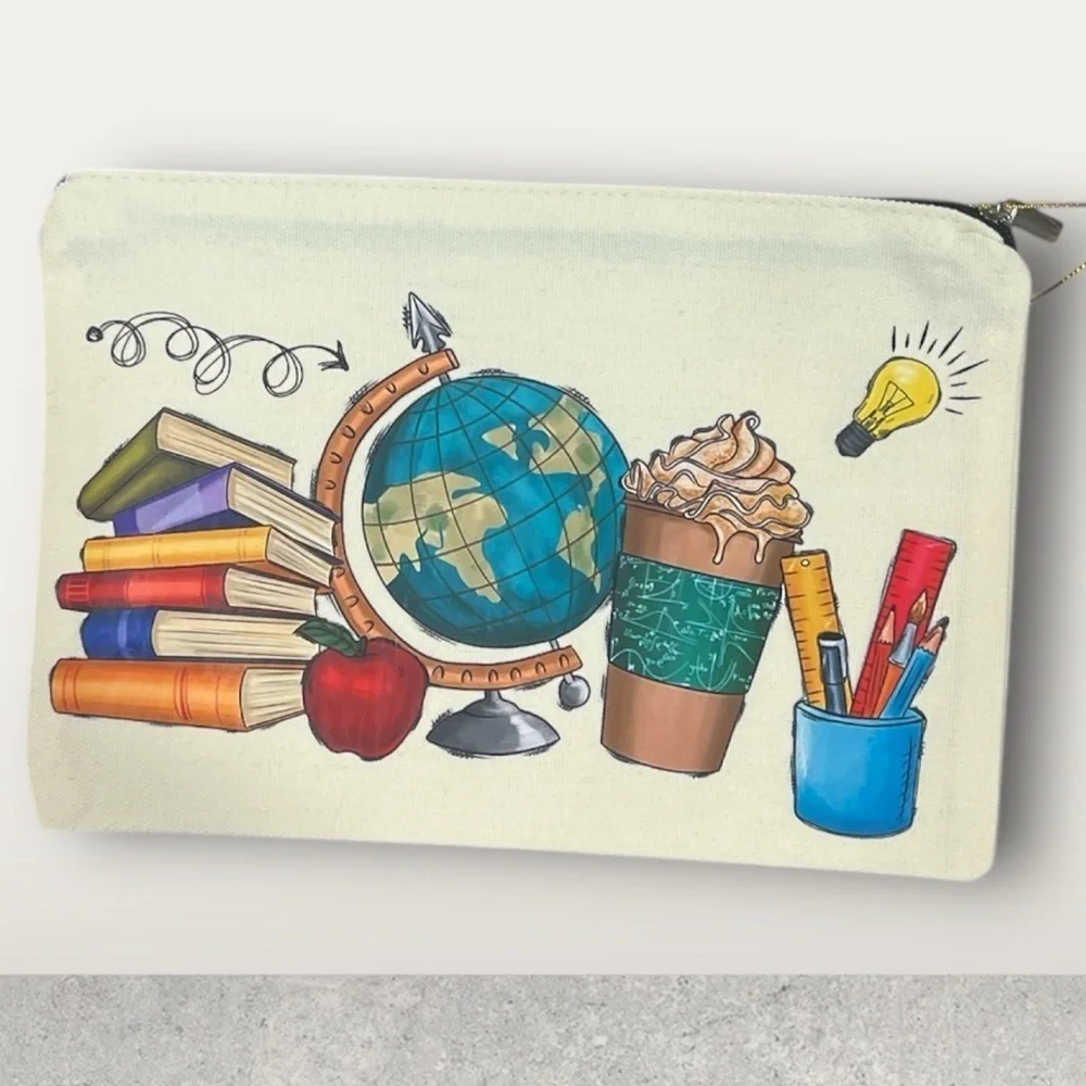 Teacher Theme Canvas Travel Bag